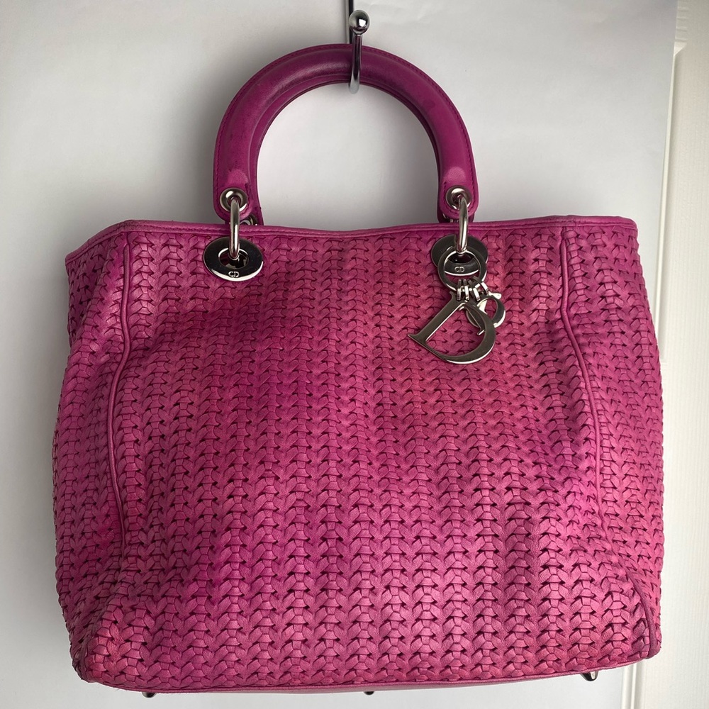 Christian Dior woven soft lady tote